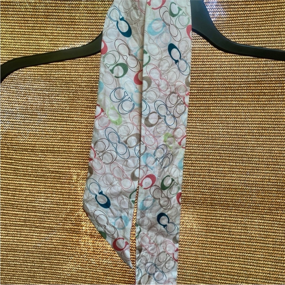 Coach Y2K‎ Signature C Multicolor Silk Skinny Scarf